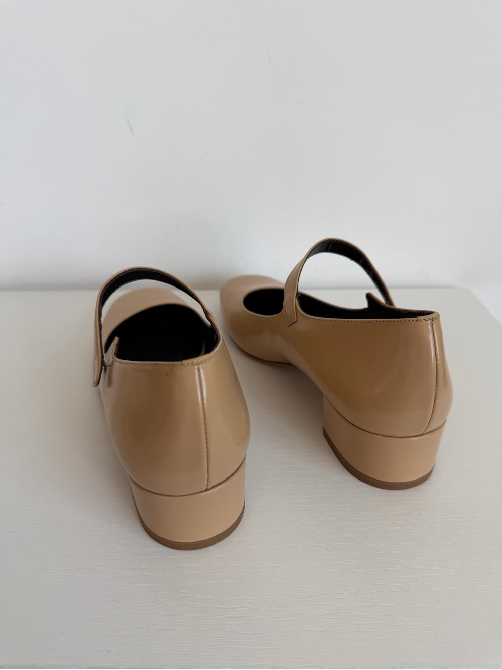 By Far 37 Ginny Mary Jane Pumps in Beige Nude Tan - Picture 4 of 9